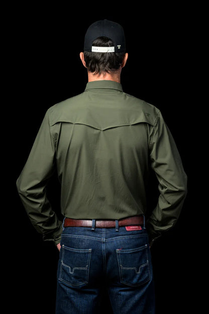 Ferrell CORE - Olive Green Long Sleeve Snap Shirt