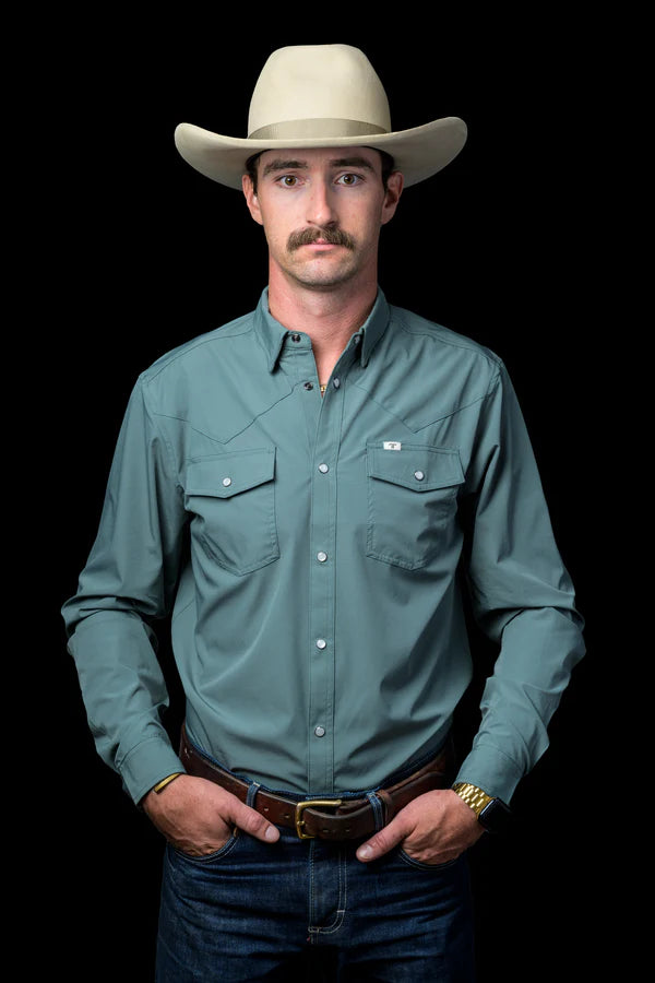 Ferrell CORE - Aqua Long Sleeve Snap Shirt