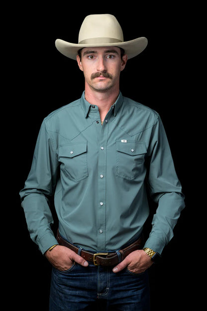 Ferrell CORE - Aqua Long Sleeve Snap Shirt