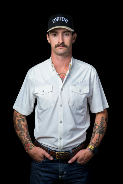 Ferrell CORE - White Short Sleeve Snap Shirt