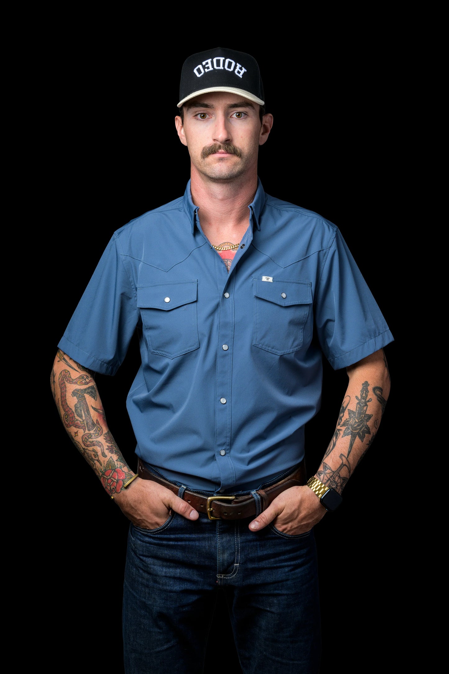 Ferrell CORE - Blue Short Sleeve Snap Shirt