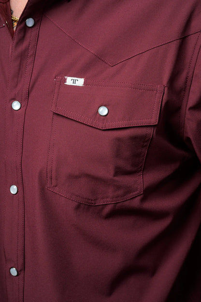 Ferrell CORE - Maroon Short Sleeve Snap Shirt