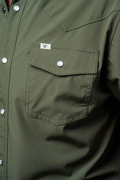 Ferrell CORE - Olive Green Short Sleeve Snap Shirt