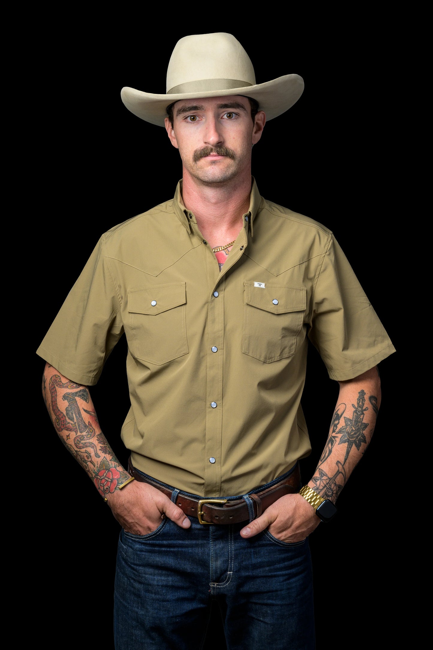 Ferrell CORE - Khaki Short Sleeve Snap Shirt