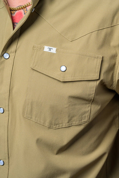 Ferrell CORE - Khaki Short Sleeve Snap Shirt