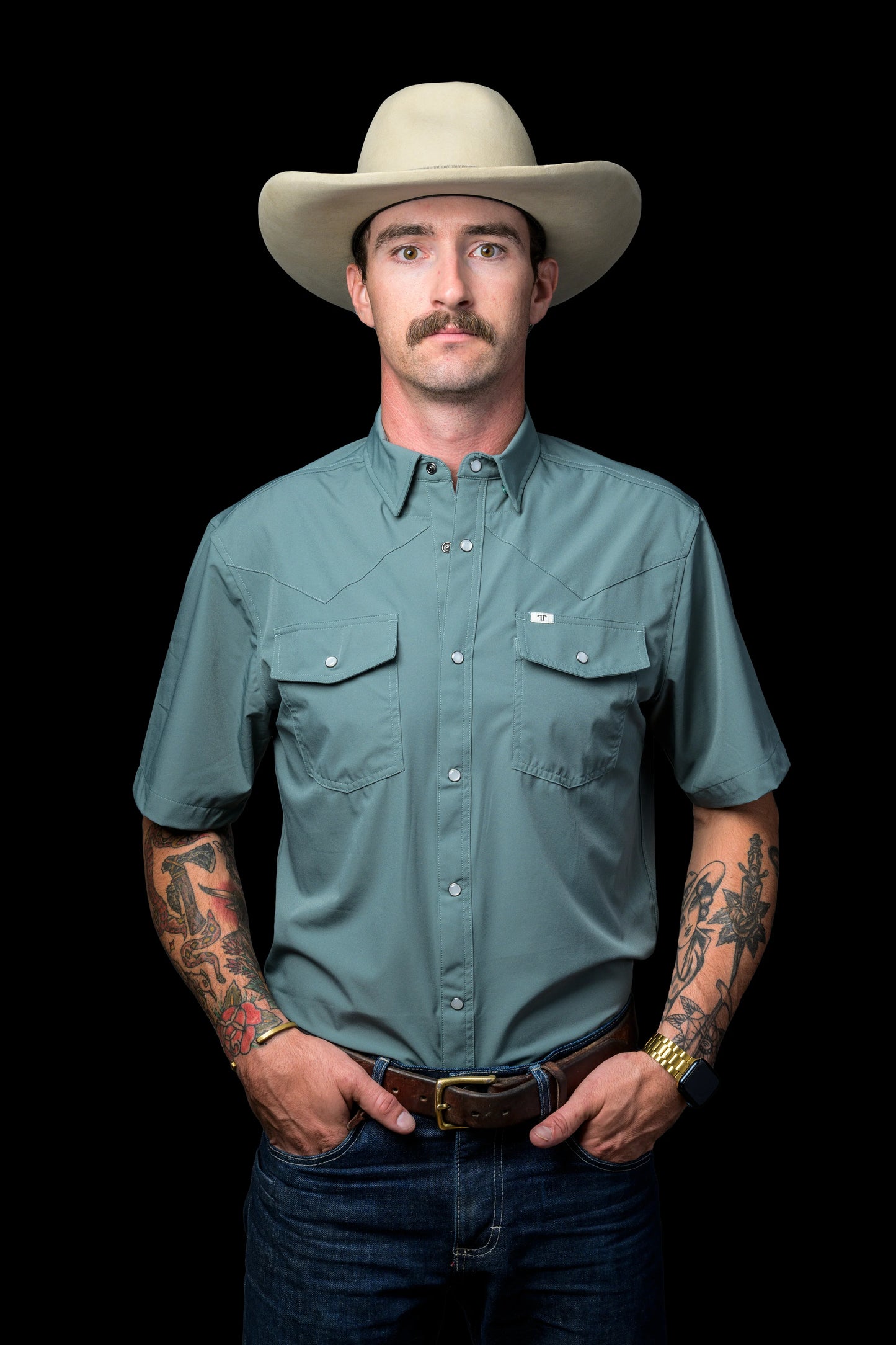 Ferrell CORE - Aqua Short Sleeve Snap Shirt