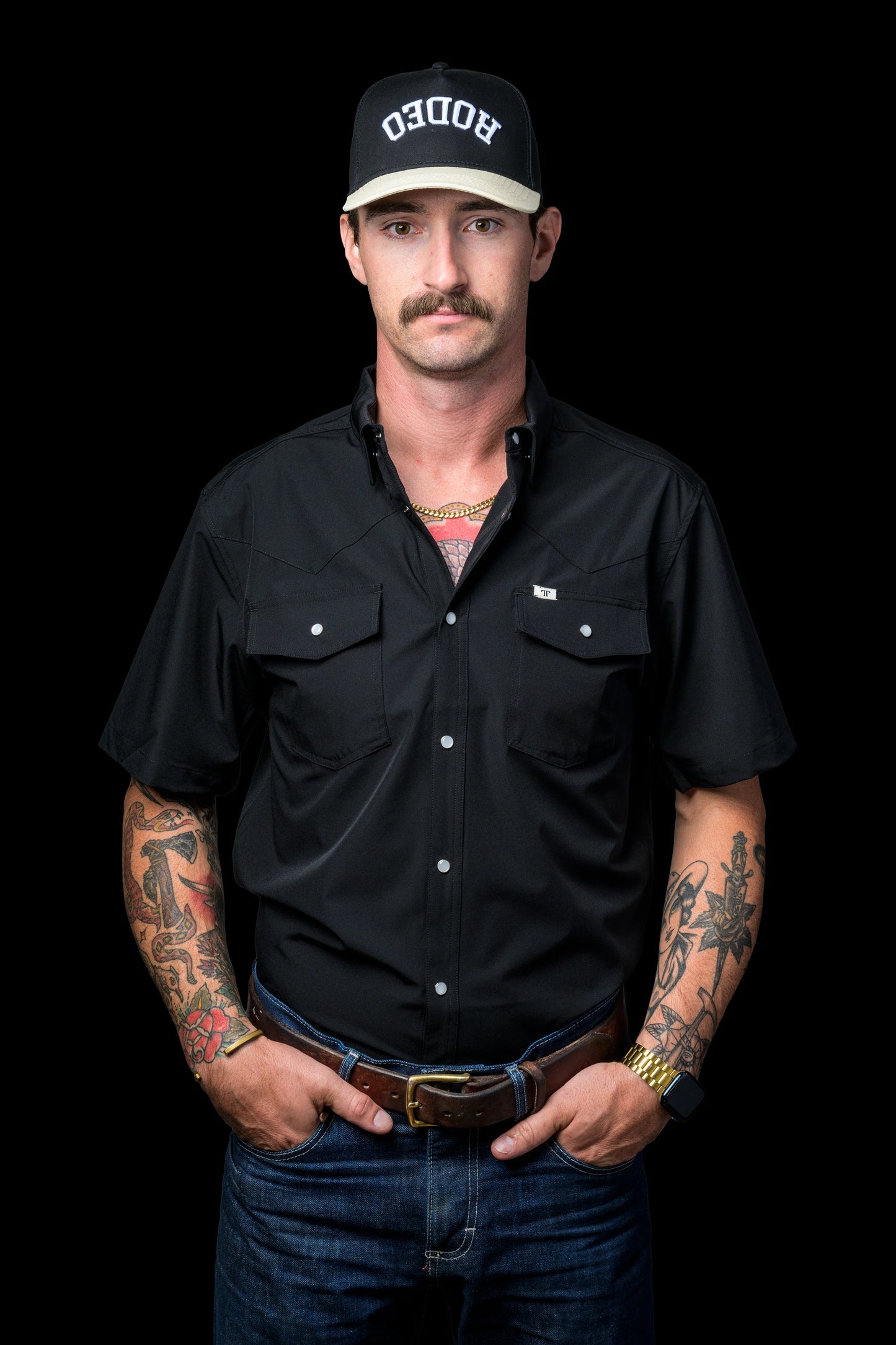 Ferrell CORE - Black Short Sleeve Snap Shirt
