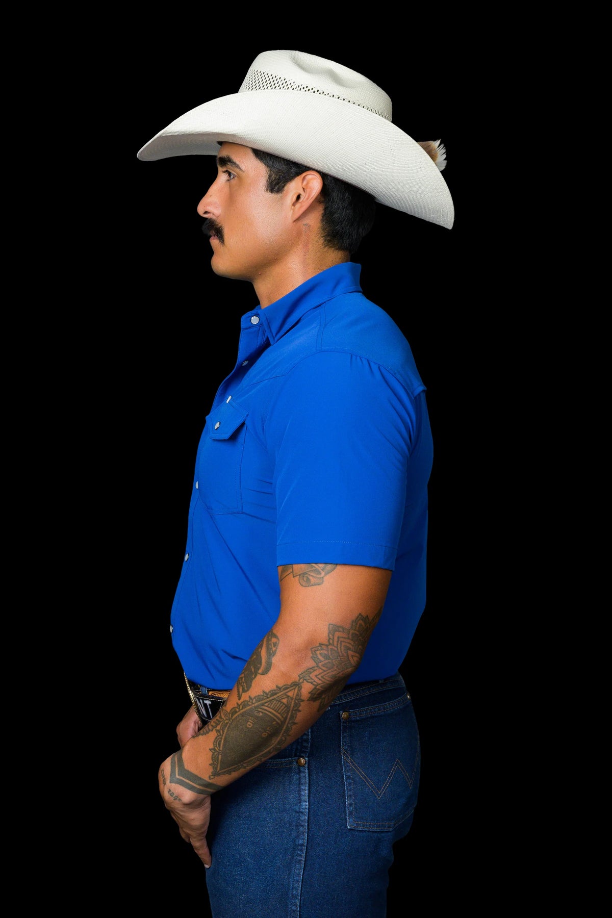 Ferrell CORE - Cobalt Blue Short Sleeve Pearl Snap Shirt