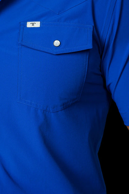 Ferrell CORE - Cobalt Blue Short Sleeve Pearl Snap Shirt