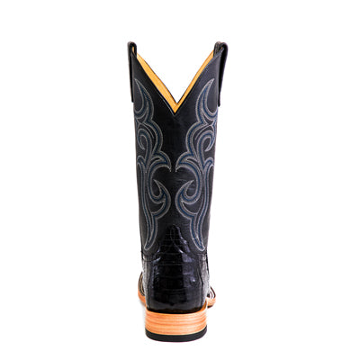 AB Top Hand Collection Black Caiman Belly Boots