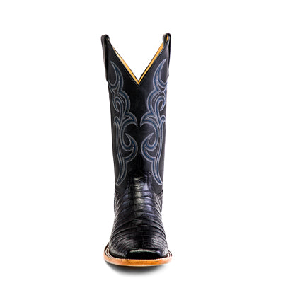AB Top Hand Collection Black Caiman Belly Boots
