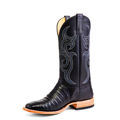 AB Top Hand Collection Black Caiman Belly Boots