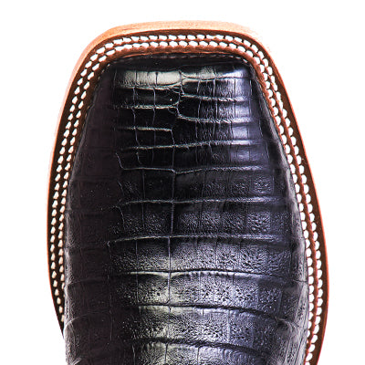 AB Top Hand Collection Black Caiman Belly Boots