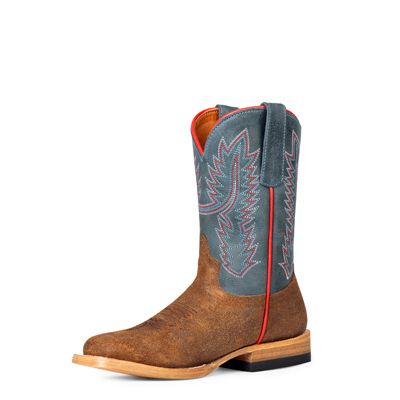 Horse Power Blue Oklahoma Boy's Boots