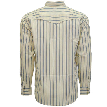 Hooey "Maverick" White &bPin Stripes Long Sleeve Pearl Snap Shirt