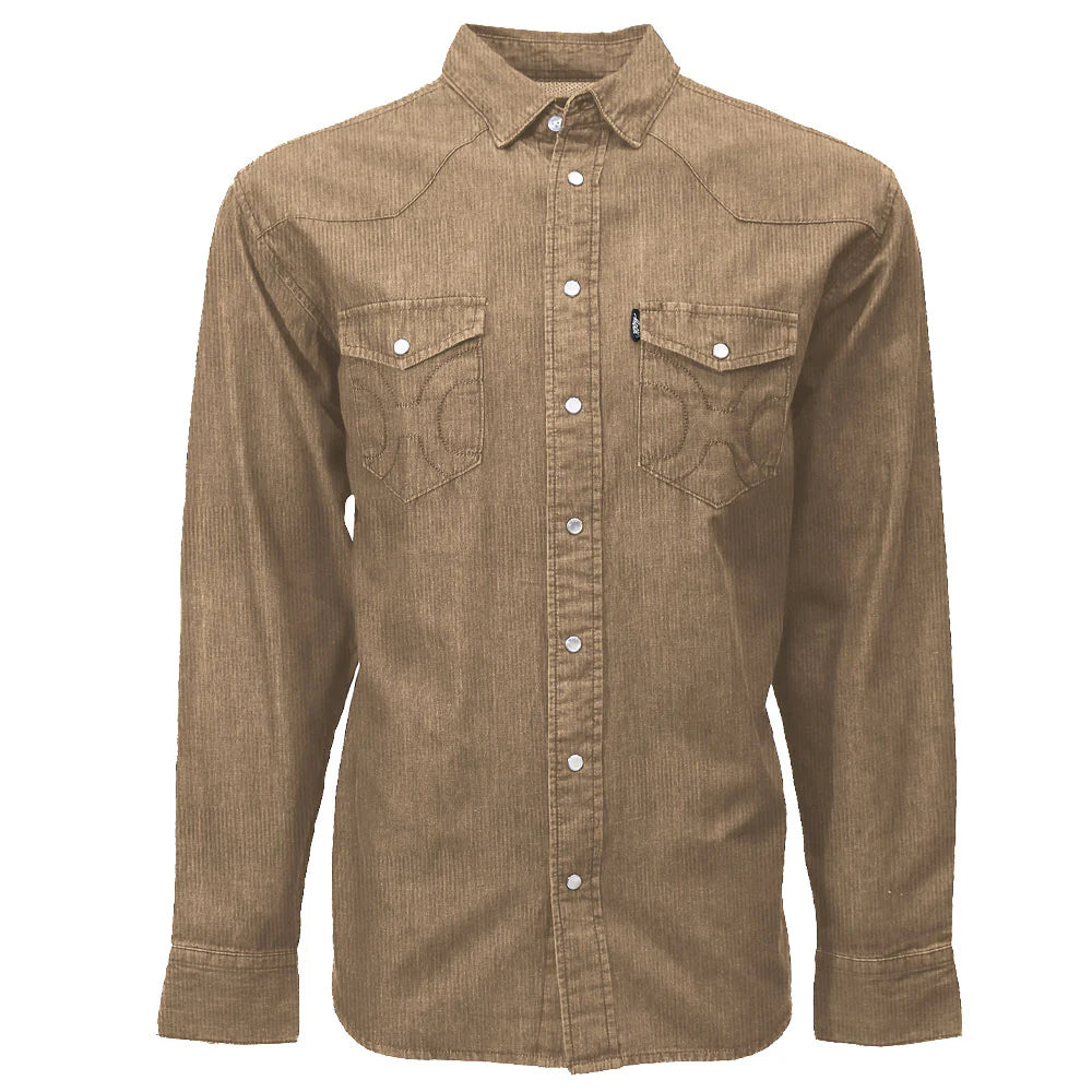 Hooey "Tombstone Corduroy" Pearl Snaps Long Sleeve Shirt