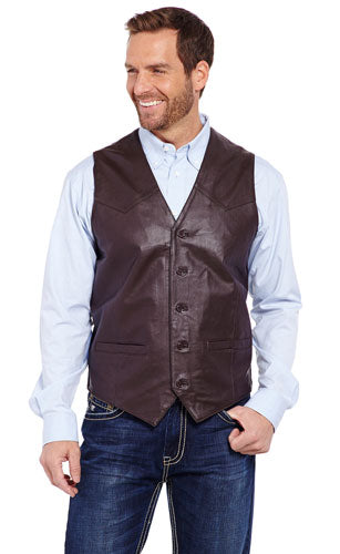 Cripple Creek Chocolate Lamb Leather Vest