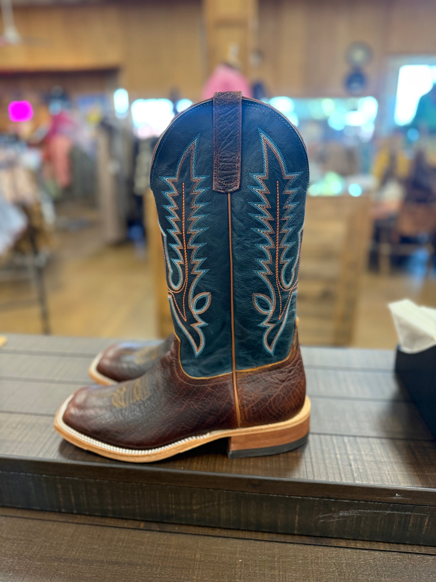 Anderson Bean Mike Tyson Bison Teal Fainting Goat Boots