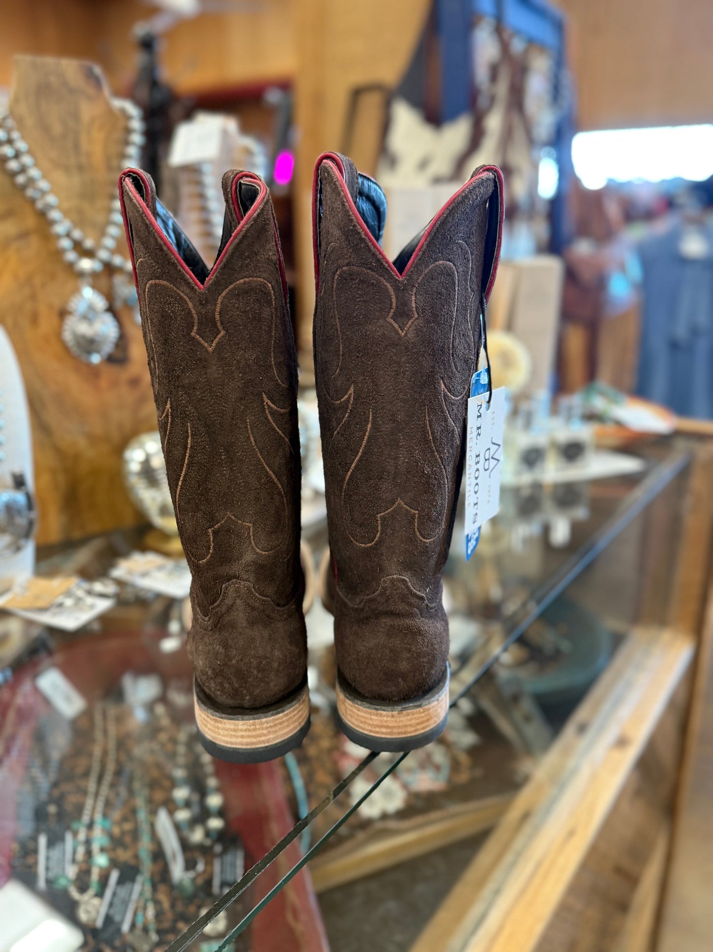 Resistol Chocolate Roughout Boots