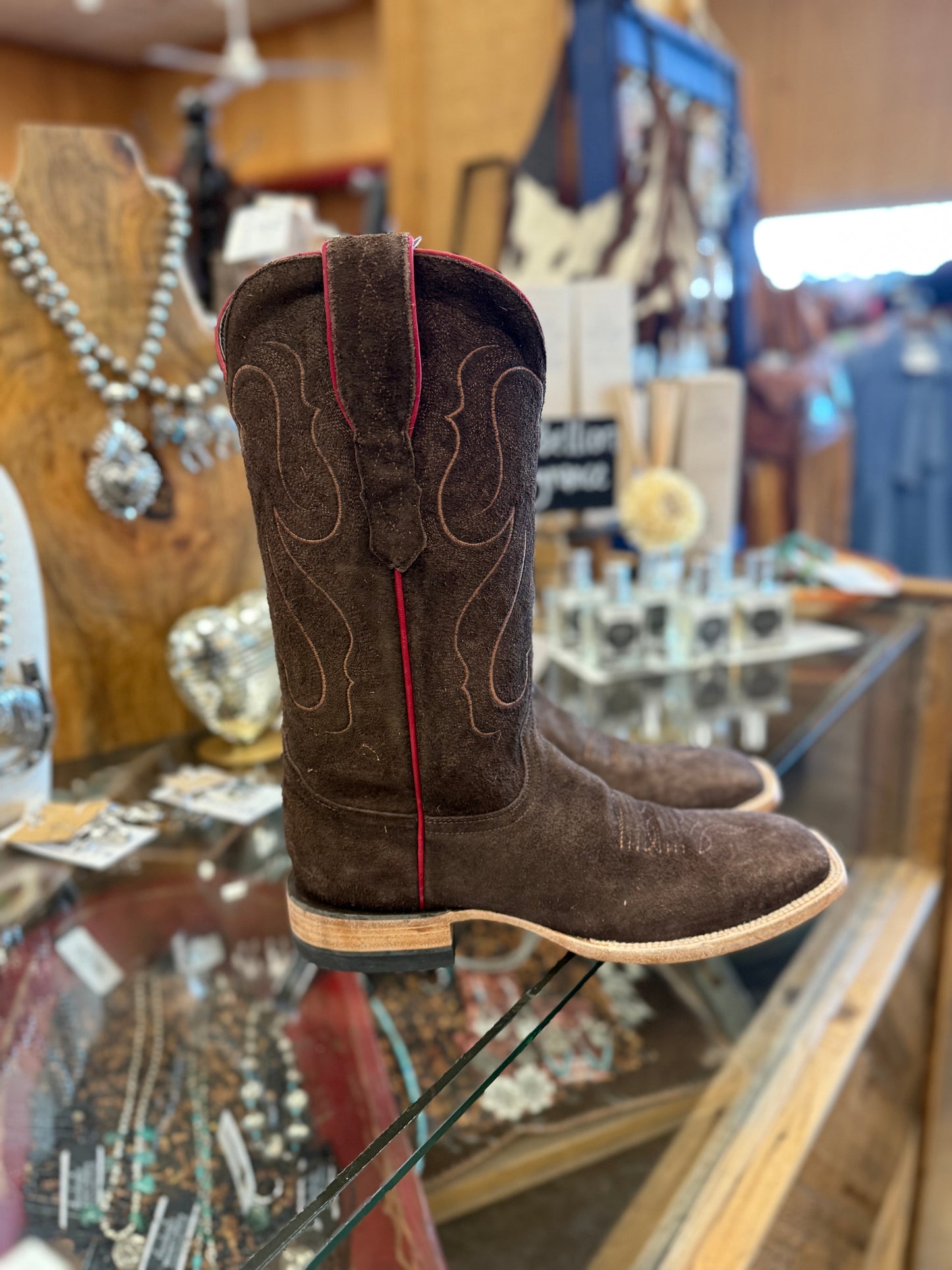 Resistol Chocolate Roughout Boots