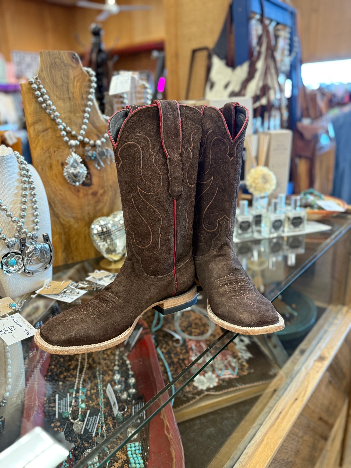 Resistol Chocolate Roughout Boots