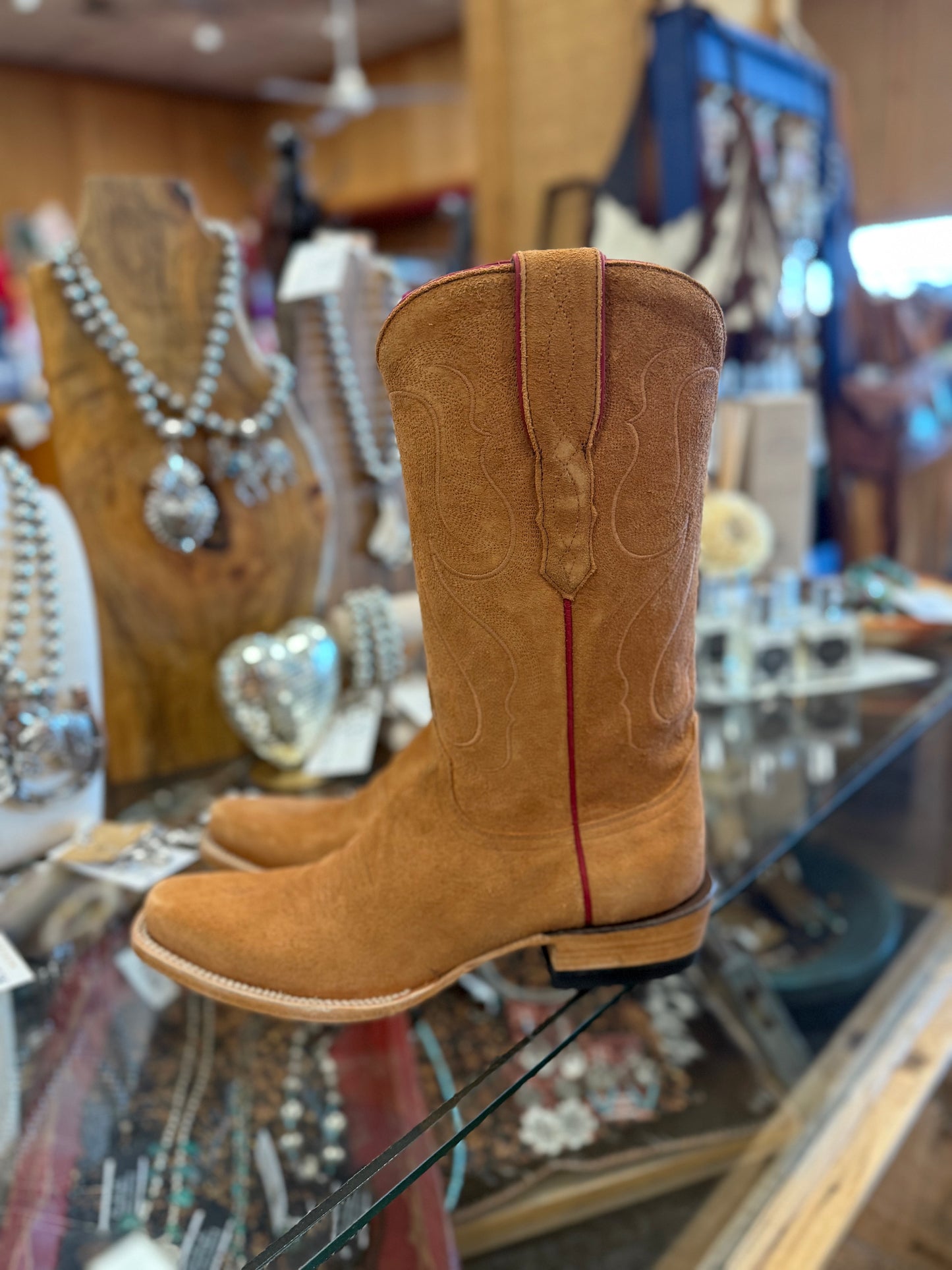 Resistol Cognac Roughout Boots