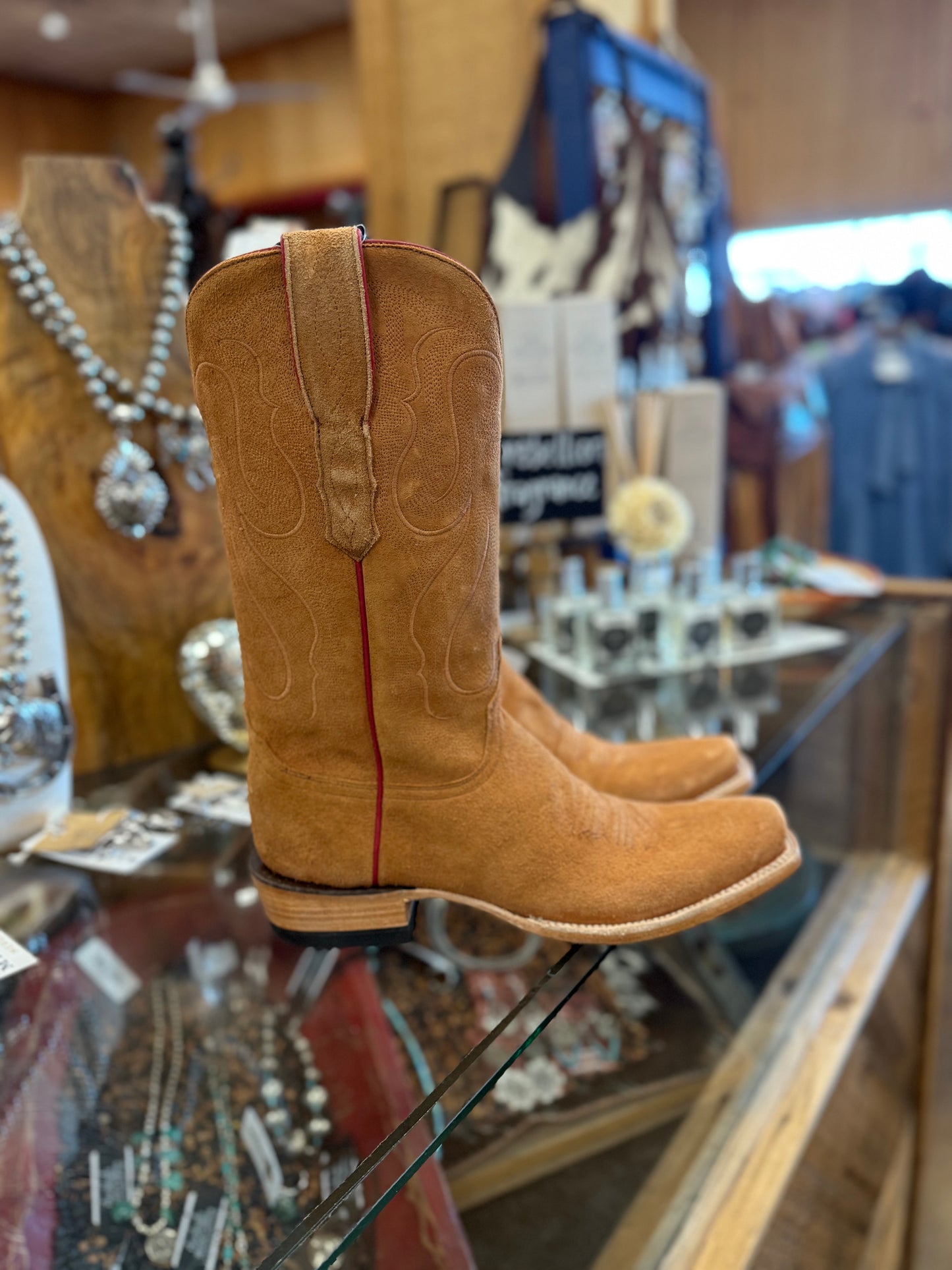 Resistol Cognac Roughout Boots