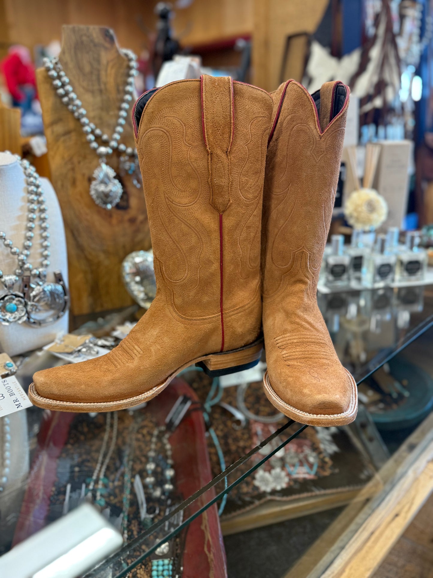 Resistol Cognac Roughout Boots