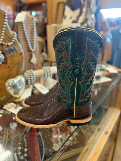 Resistol Chocolate Ostrich Leg Boots