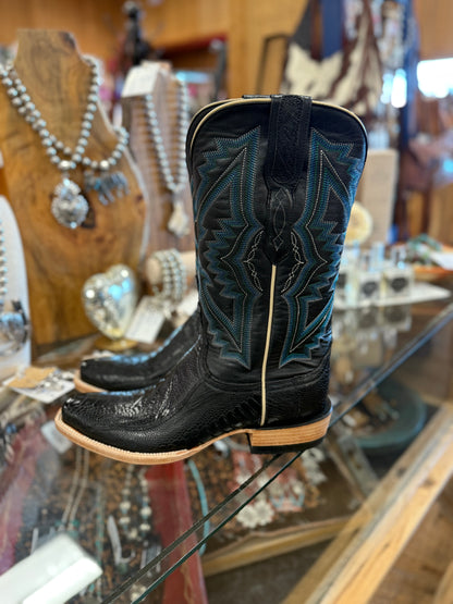 Resistol Black Ostrich Leg Boots