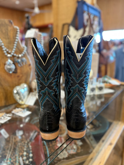 Resistol Black Ostrich Leg Boots