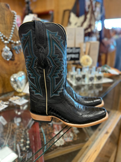 Resistol Black Ostrich Leg Boots