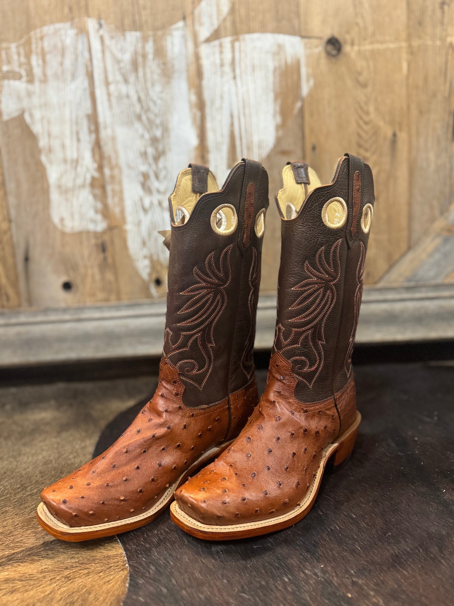 Mr. Boots Exclusive Fenoglio Cognac Ostrich King Ranch Boots
