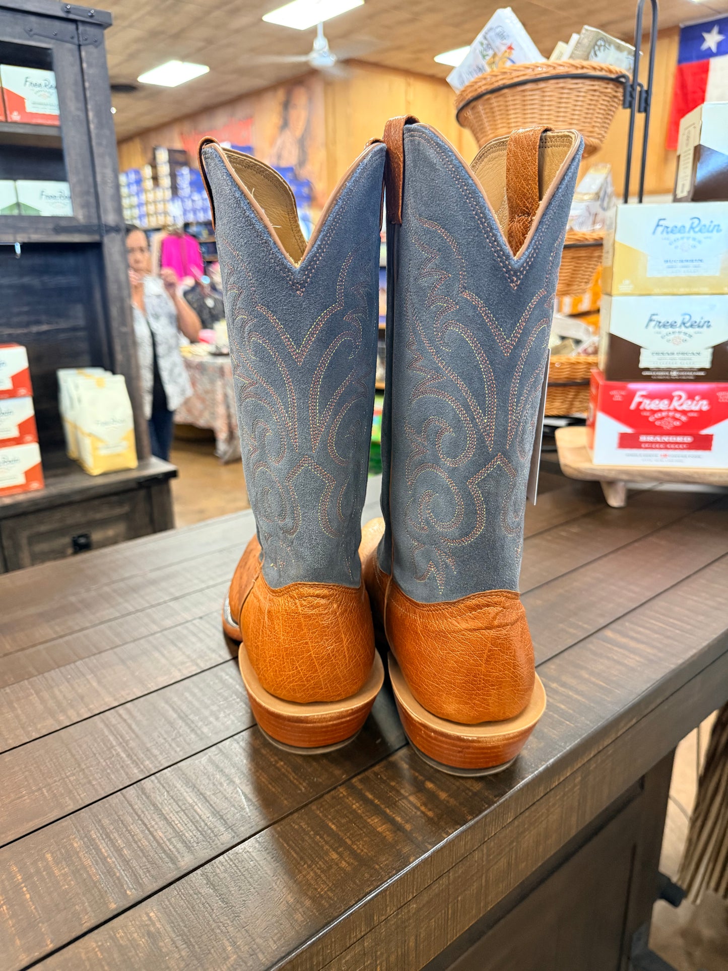 Fenoglio Cognac Belly Ostrich Boots