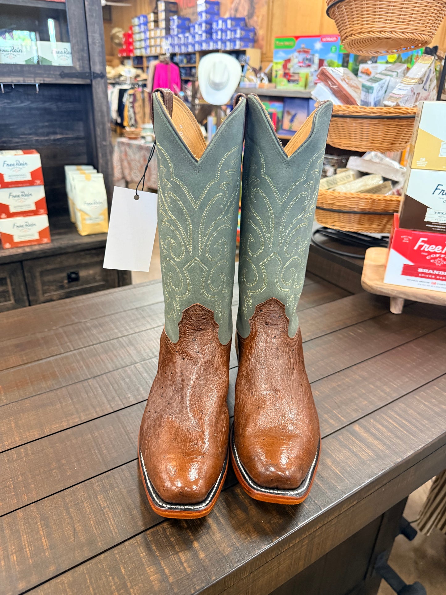 Fenoglio Brown Belly Ostrich Boots