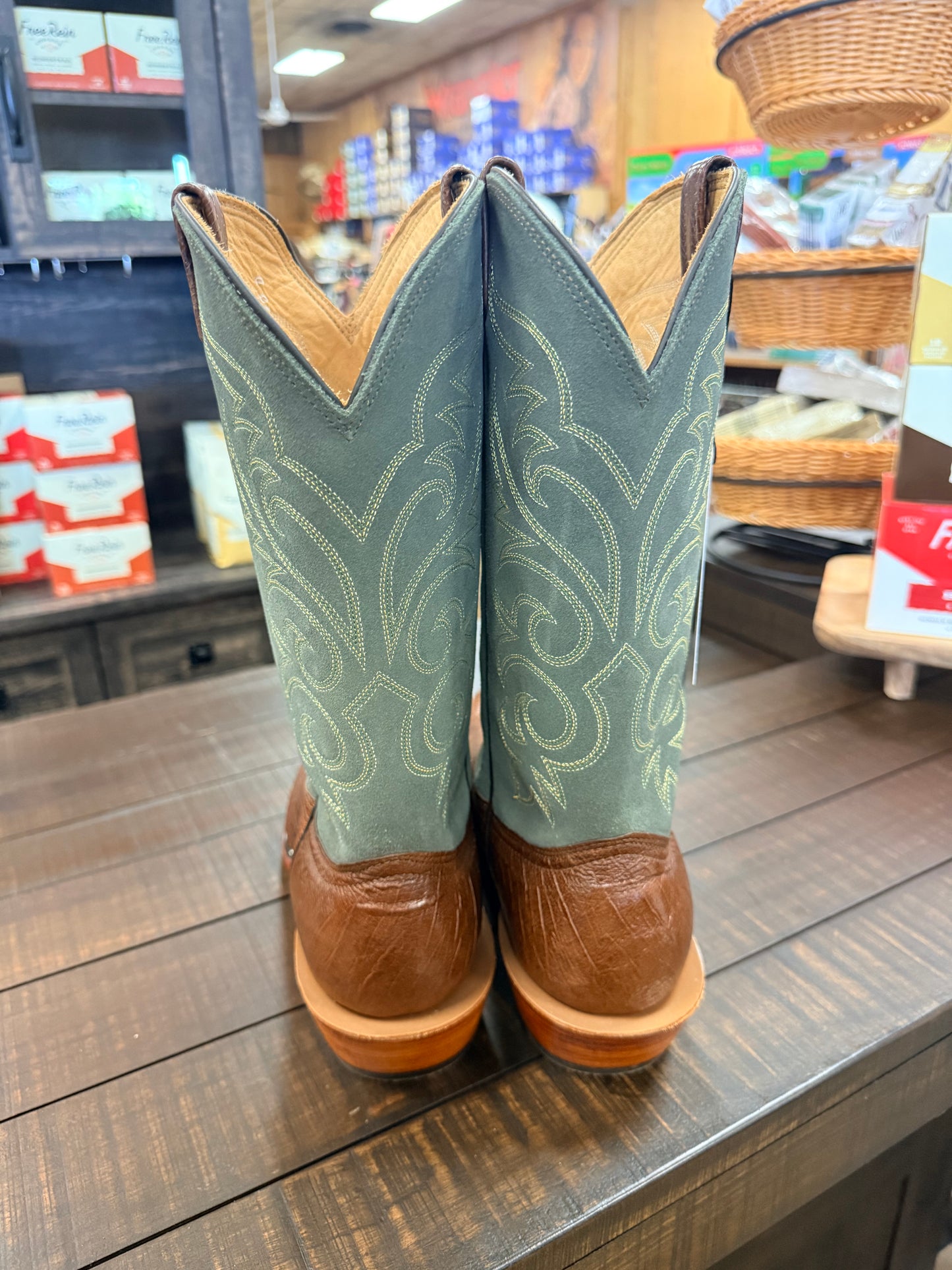 Fenoglio Brown Belly Ostrich Boots