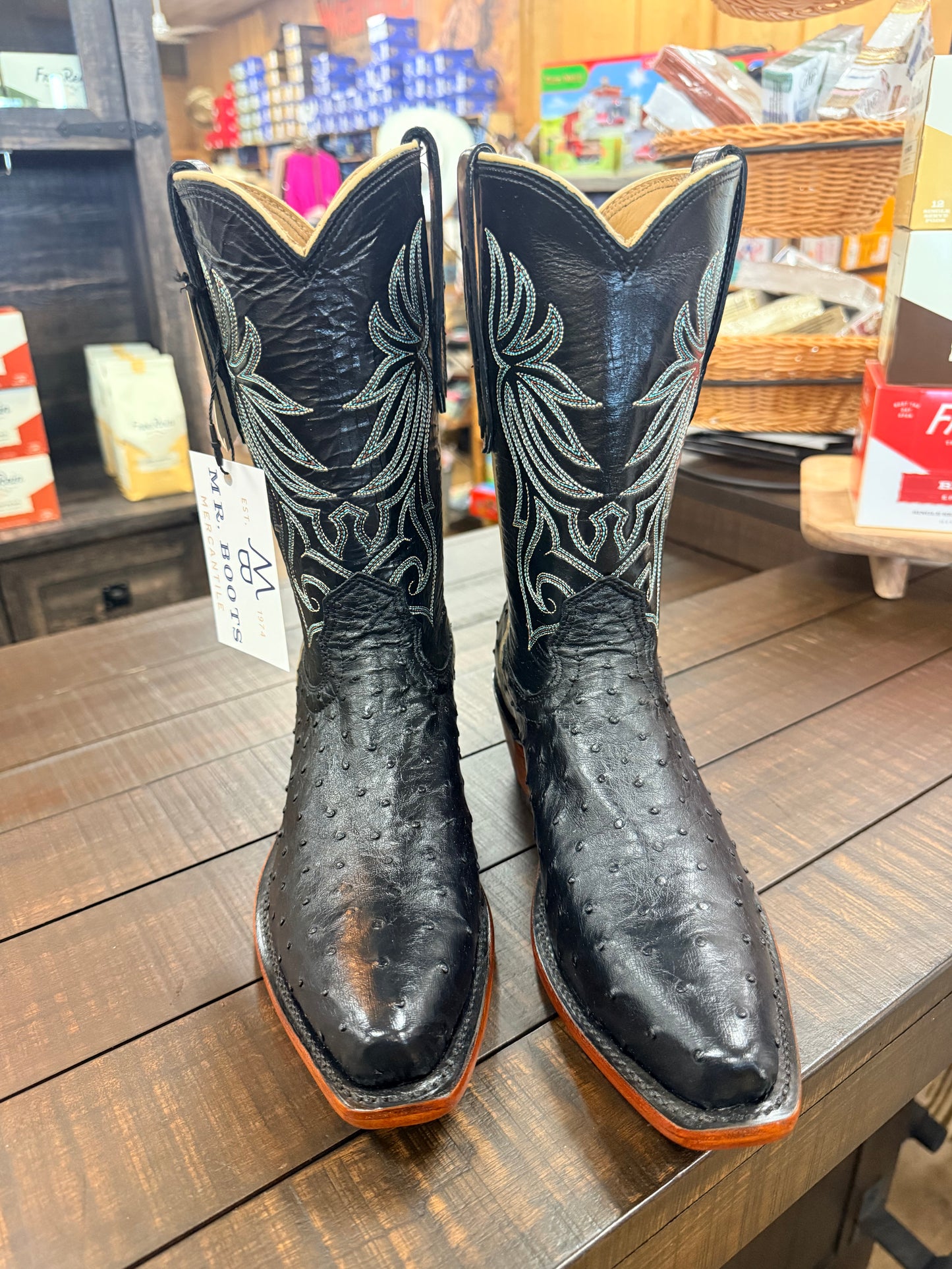 Fenoglio Women's Black Ostrich Boots