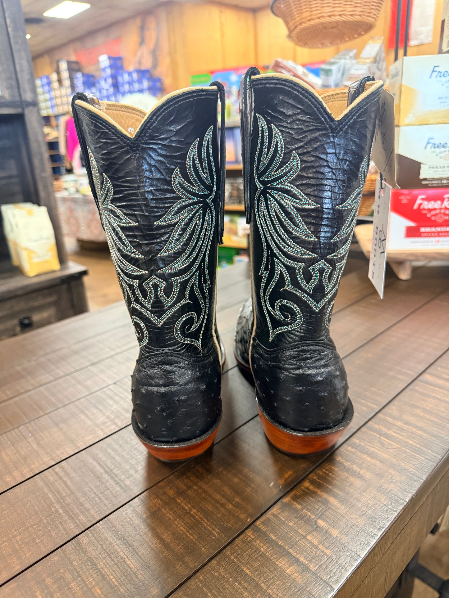 Fenoglio Women's Black Ostrich Boots