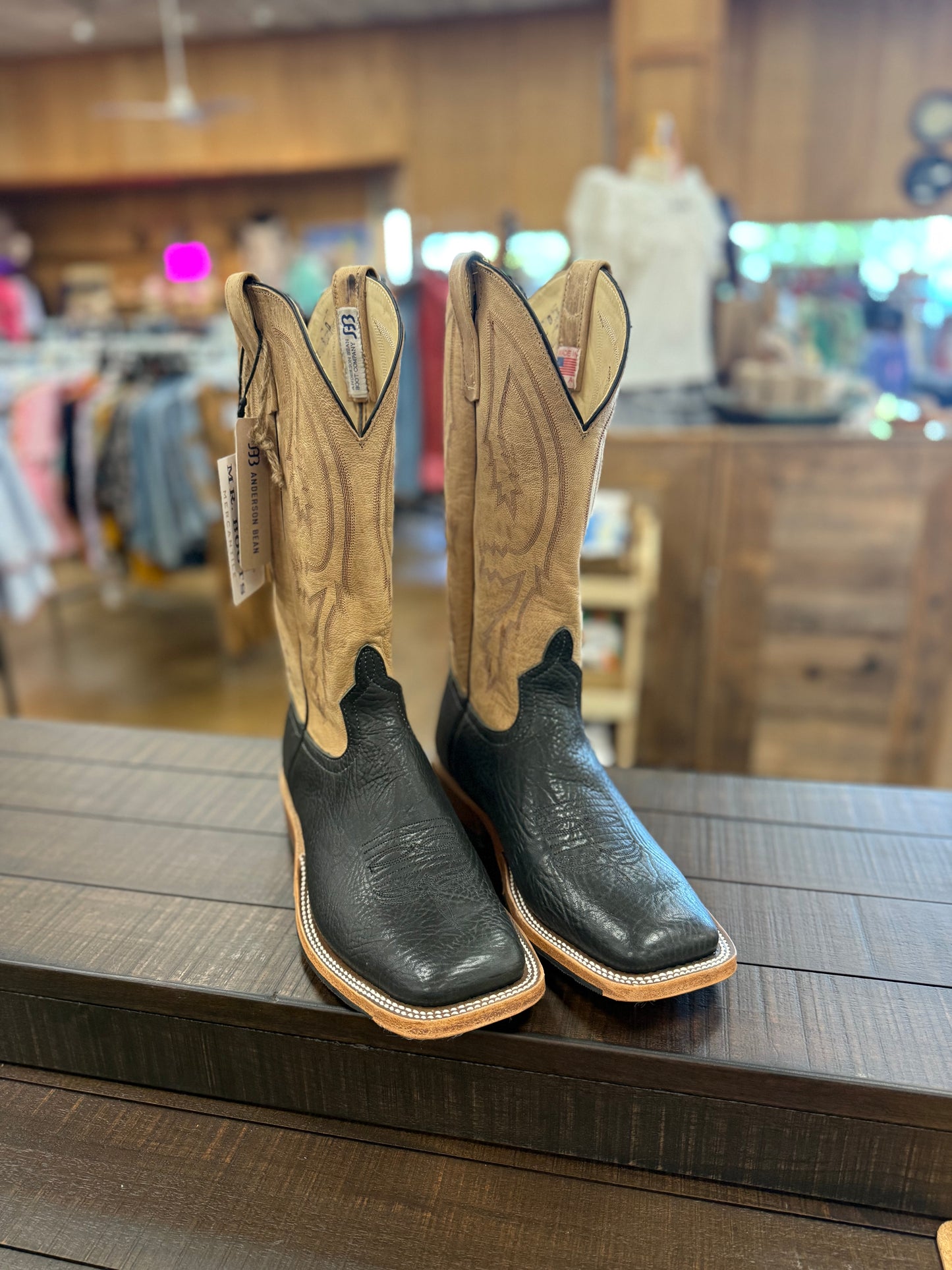 Anderson Bean Black Oiled Shoulder Boots