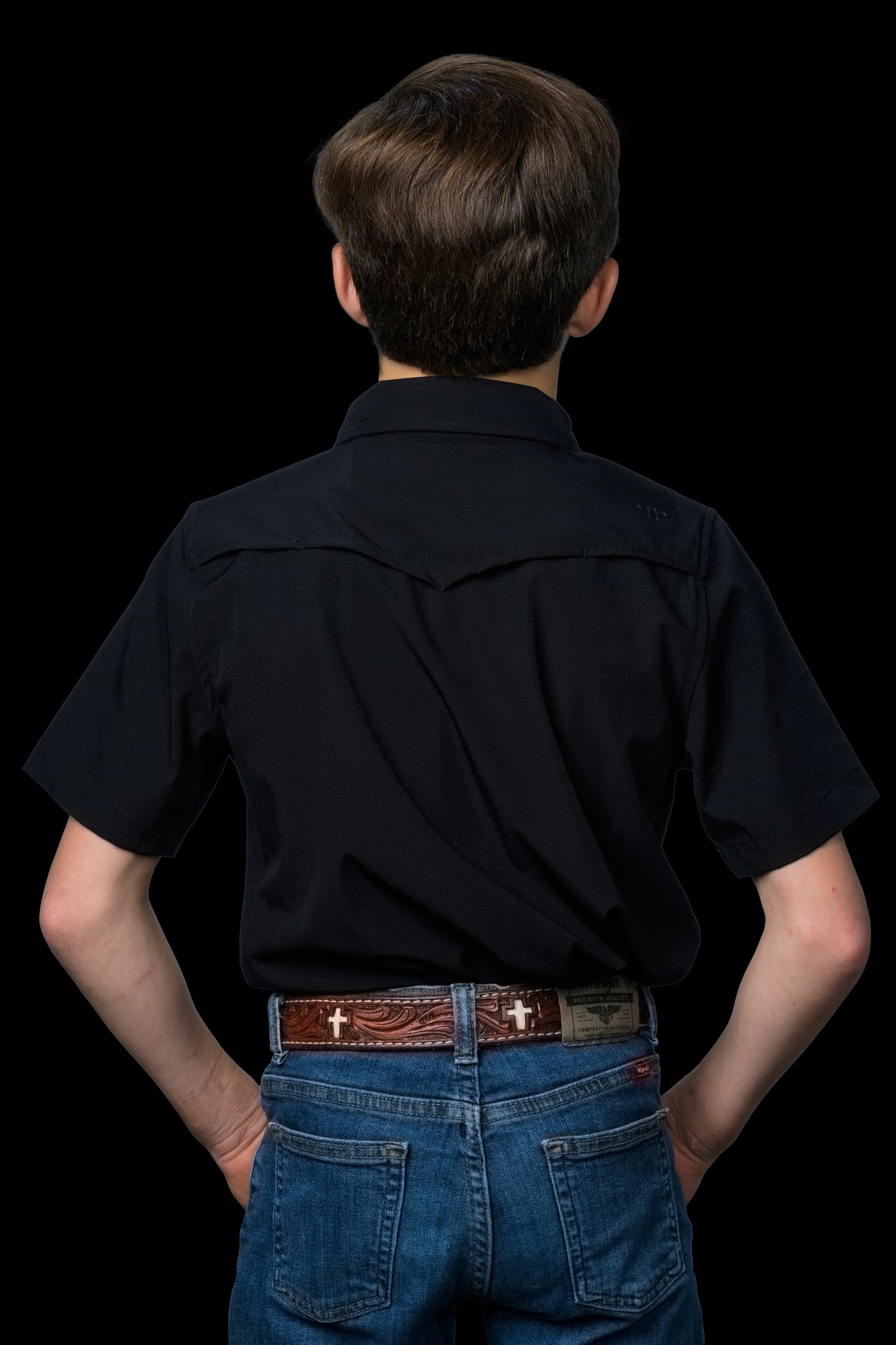 Ferrell CORE - Kid's Black Short Sleeve Snap Shirt