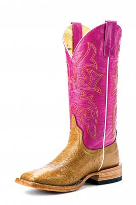 Macie Bean Pink Sinsation Smooth Ostrich Boots
