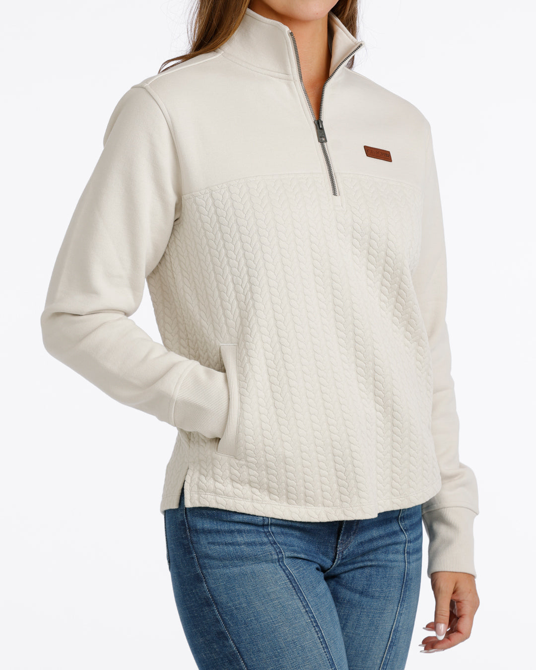 Cinch Women's Cream 1/4 Zip Pullover
