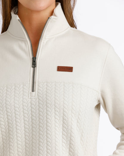 Cinch Women's Cream 1/4 Zip Pullover