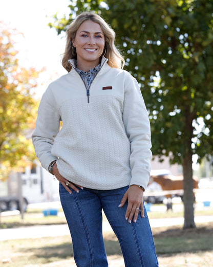 Cinch Women's Cream 1/4 Zip Pullover