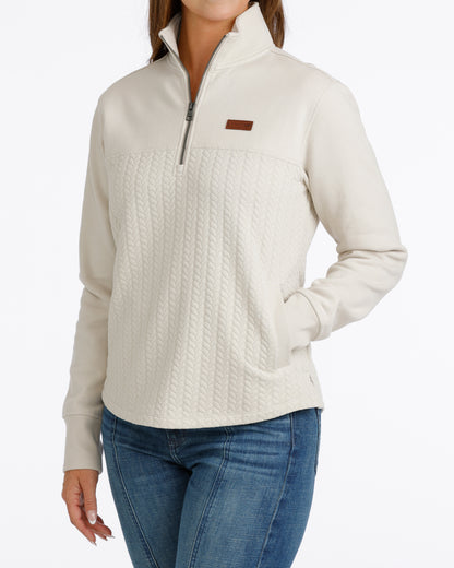 Cinch Women's Cream 1/4 Zip Pullover