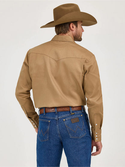 Wrangler Cowboy Cut® Rawhide Firm Finish Twill Western Snap Work Shirt