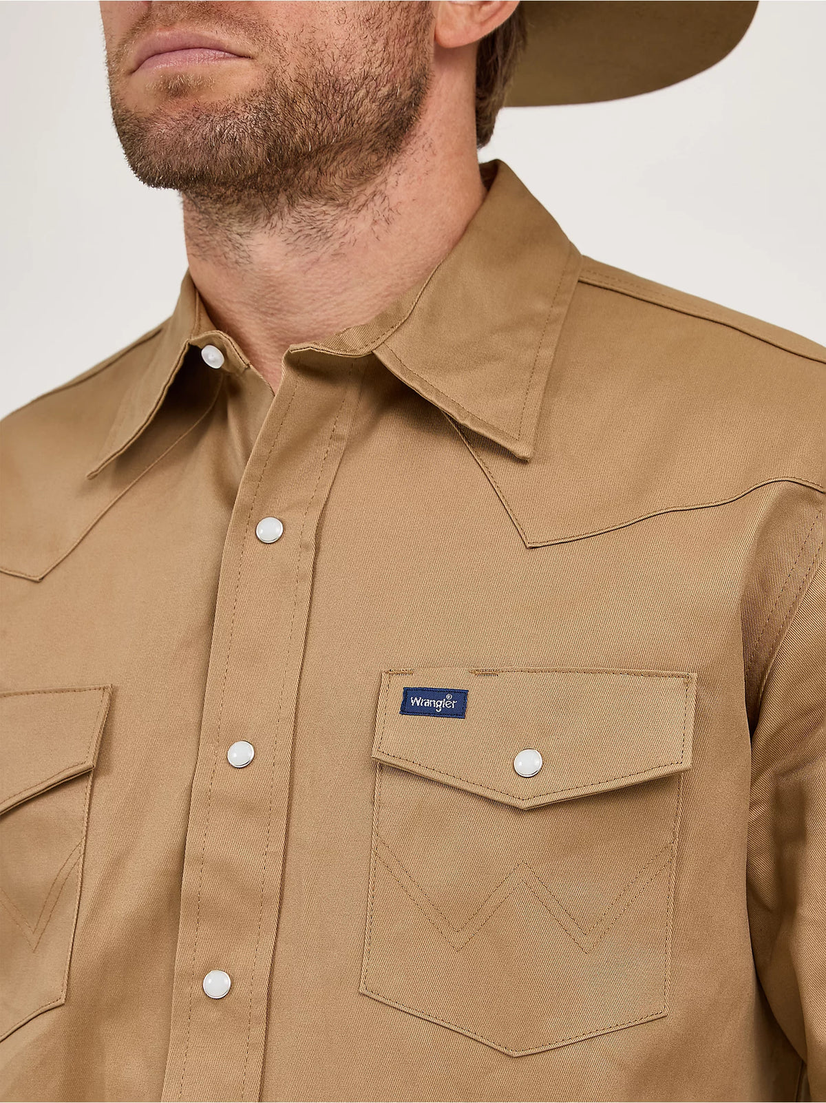 Wrangler Cowboy Cut® Rawhide Firm Finish Twill Western Snap Work Shirt