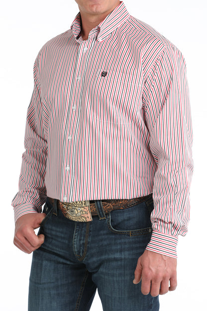 Cinch Tencel White & Pink Striped Shirt
