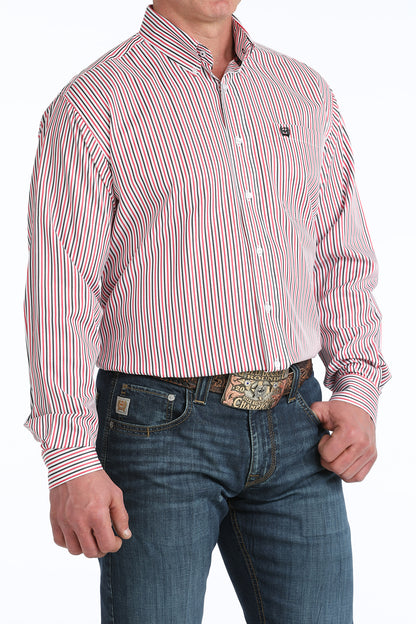 Cinch Tencel White & Pink Striped Shirt