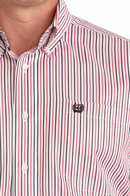 Cinch Tencel White & Pink Striped Shirt